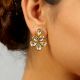 Handcrafted Floral Kundan Stud Earrings Heritage Finish